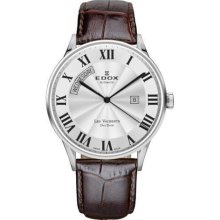 Edox Men's 83010 3B AR Les Vauberts Automatic Silver Dial Roman N ...