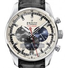 El Primero Striking 10th (SS / Silver / Leather Strap)