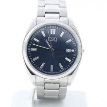 Esq Sport Classic Blue Dial Mens Watch 07301379 Stainless Steel W/ Date