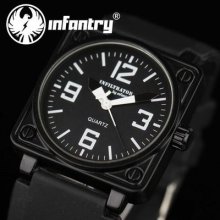 Fashion Black Style Mens Sports Rubber Wrist Quartz Army Military Watch Gift