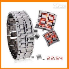 Fashion Led Digital Lava Style Iron Red Blue Light Metal Led Samurai