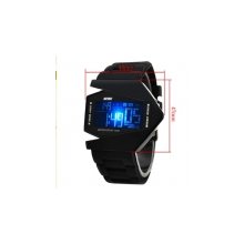 fashion matrix cuff digital led watch black leather blue