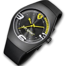 Ferrari SF Pit Stop Carbon Watch Black Yellow Dial