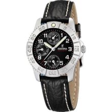 Festina Unisex Multifunction F16451/3 Black Leather Quartz Watch ...