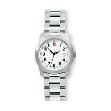 Field Watch With Small White Dial & Stainless Steel Bracelet