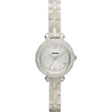 Fossil Women's Heather Mini Resin Watch â€“ Pearlized White Jr1413