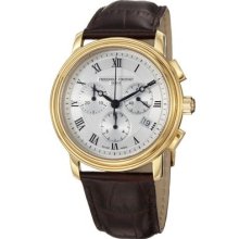 Frederique Constant Men's Persuasion Swiss Quartz Chronograph Brown Leather Strap Watch