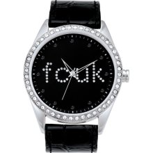 French Connection Ladies Stone Set Watch W430.14Fc With Black Strap