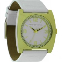 French Connection Ladies Watch - Fc1027w - White Leather Strap