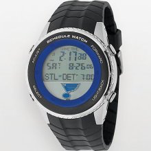 Game Time St. Louis Blues Silver Tone Digital Schedule Watch -