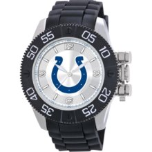 Game Time Watch, Mens Indianapolis Colts Black Polyurethane Strap 47mm