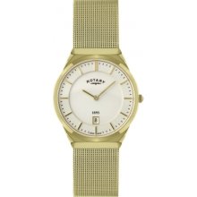 GB02613-21 Rotary Mens Gold Plated Watch