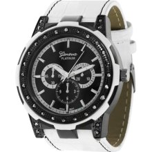 Geneva Platinum Women's Rhinestone Chronograph Simulated Leather