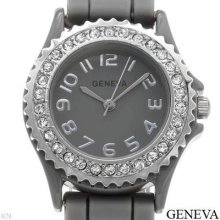 Geneva Qt1884l Ladies Watch Silver/grey/grey