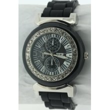 Golddigga Women's Quartz Watch With Black Dial Analogue Display And Black Bracelet Dig41/B