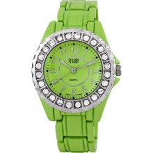 Golden Classic Women's Time's Up Watch in Lime Green