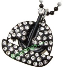 Good Jewelry Pure Rhinestone Sail Boat Pendant Lady's Sweater Chain Necklace Watch