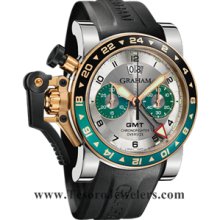 Graham Chronofighter Oversize GMT Silver BRG Steel & Gold 2OVGG.S06A
