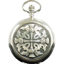 Great Gift: Scotland Pocket Watch Mechanical Full Hunter Men Four Thistle
