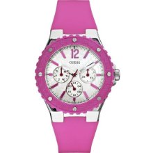 GUESS Fuchsia Silicone Multifunction Ladies Watch U10657L2