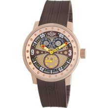 GV2 by Gevril Men's 4043R5 Powerball Rose-Gold PVD Big Date Brown ...