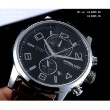 Handlove SZ06-H4-6065-7GPIDAI Handlove Imported Leather Glossy Black Dial Menandapos;s Watch