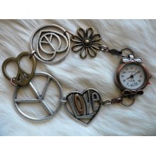 Handmade Interchangable Beaded Bracelet-Watch ('copper')