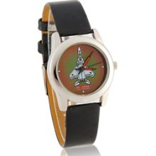 Helicopter Pattern Women's Analog Watch with PU Leather Strap (Black)