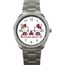 Hello Kitty 1 Unisex Silver-Tone Sports Metal Watch 01