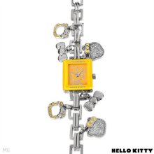Hello Kitty Charm Bracelet with Yellow Wrist Watch