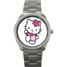 Hello Kitty Sport Metal Watch IwB407 - Gray - Stainless Steel - cartoon
