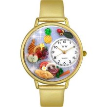 Holiday Feast Gold Leather And Goldtone Watch #G1220037