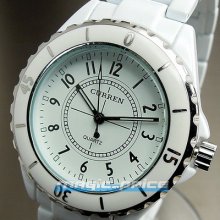 Hours Clock Dial Best Ladies Fashion Ceramic Men Steel Wrist Watch A007