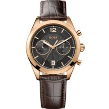 Hugo Boss Watch, Mens Chronograph Black Leather Strap 40mm 1512746