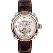 Ingersoll 'montgomery' Gents White Dial Dark Brown Leather Strap Watch