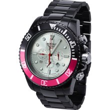 Insignum Tornado Black IP, Silver Dial, Pink-Black Chronograph Watch