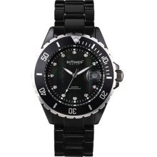 Intimes Fashion Date Analog Black Natural Mop Dial Unisex Watches It-063blk