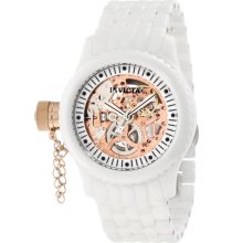 Invicta 1898 Women's Russian Diver Lefty Rose Gold Tone Skeleton Dial