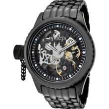 Invicta 1927russian Diversee Through Back & Front Black Case & Bracelet