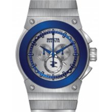Invicta Men's Reserve Akula Stainless Steel Case and Bracelet Silver Dial Chronograph Blue Bezel 11593