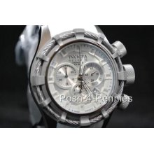 Invicta Mens Reserve Bolt Swiss Chronograph Silver White Polyurethane Watch 1376