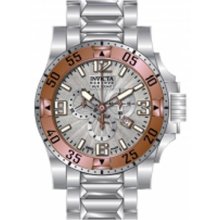 Invicta Men's Reserve Excursion Chronograph Stainless Steel Case and Bracelet Silver Dial 10887