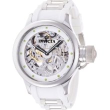 Invicta Mens Russian Diver Quinotaur Mechanical Sea Gull Skeleton Dial White Str