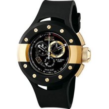 Invicta Mens S1 Collection Racer Swiss Chronograph 18k Gold Plated & Black Watch