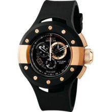 Invicta Mens S1 Racer Swiss Made Chronograph Black Dial Rose Gold Watch 6483