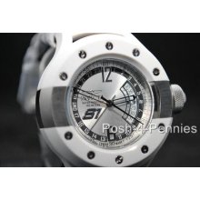 Invicta Mens S1 Rally Sport Quartz Gmt White Silver Rubber Strap Watch 1368