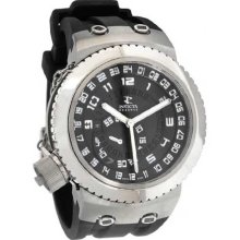 Invicta Reserve 0234 Black Russian Diver Swiss Made Quartz Gmt Mens Watch