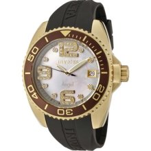 Invicta Women's Angel Crystal Mother Of Pearl Dial Black Poly Watch 1062
