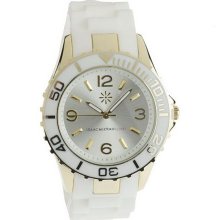 Isaac Mizrahi Live! Boyfriend Silicone Strap Watch - White - One Size