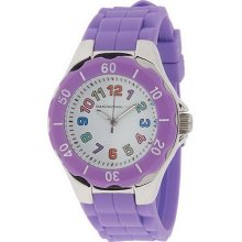 Isaac Mizrahi Live! Colorful Silicone Strap Watch - Dewberry - One Size